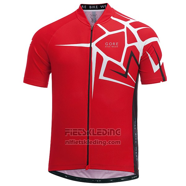 2017 Fietskleding Gore Bike Wear Power Adrenaline Rood Korte Mouwen en Koersbroek